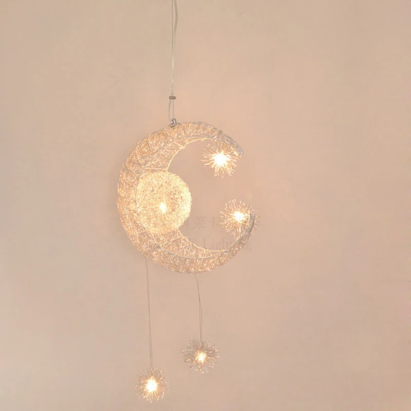 Nordic Star Moon LED Pendant Lights Ceiling Hanging Chandelier, Kids Children's Room Bedside Nursery Decor, Home Lighting Lamp
Nordic Star Moon LED Pendant Lights Ceiling Hanging Chandelier, Kids Children's Room Bedside Nursery Decor, Home Lighting Lamp
