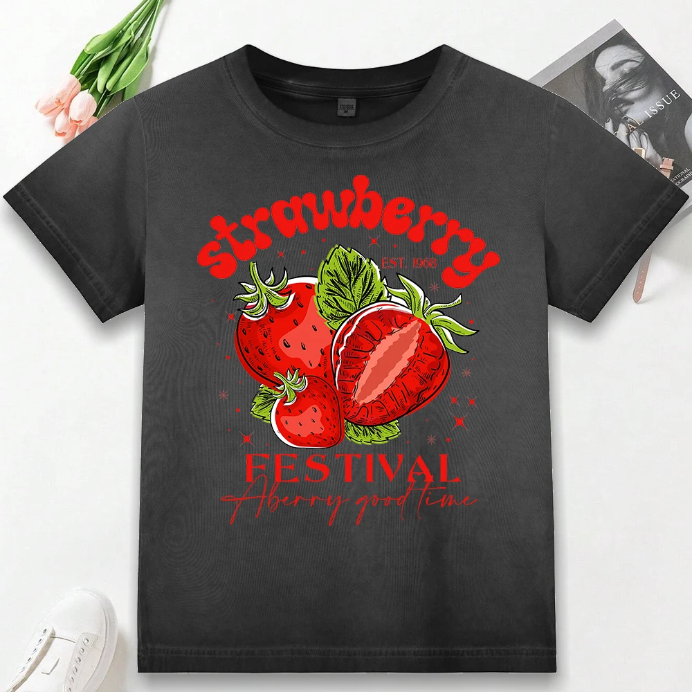 Strawberry Festival A Berry Good Time Printed Women Washed T-Shirt Gradient Cotton T Shirts Casual Y2K Summer Streetwear
Strawberry Festival A Berry Good Time Printed Women Washed T-Shirt Gradient Cotton T Shirts Casual Y2K Summer Streetwear
