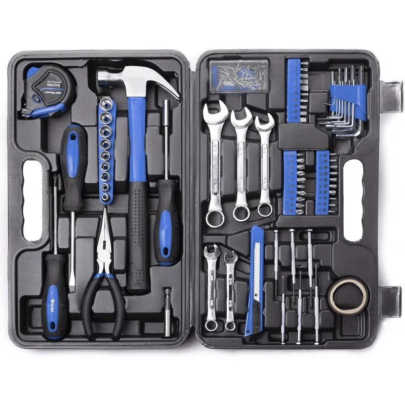 148Piece Tool Set General Household Hand Tool Kit with Plastic Toolbox Storage Case Blue
148Piece Tool Set General Household Hand Tool Kit with Plastic Toolbox Storage Case Blue