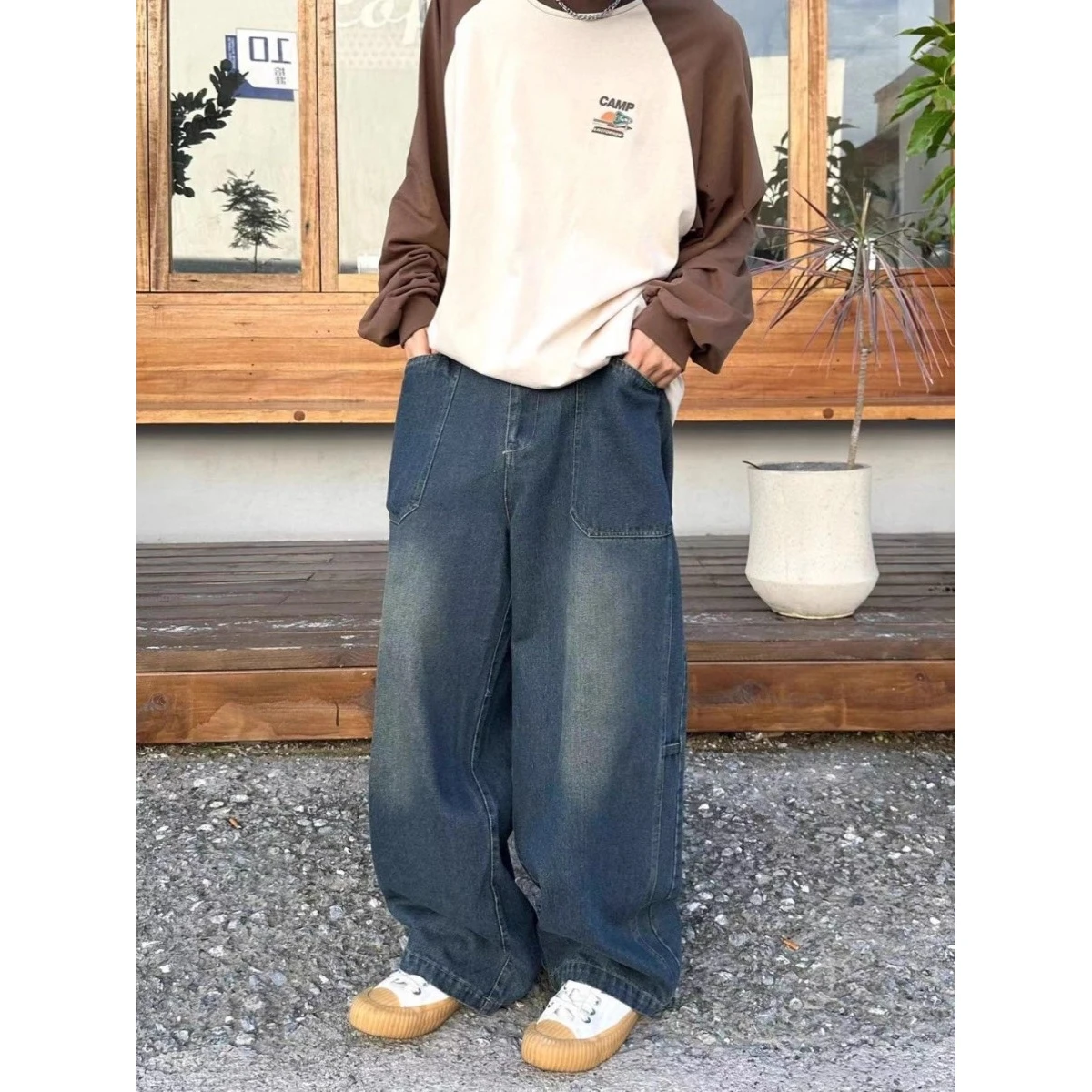 Свободные прямые мужские джинсовые брюки в японском стиле, осень-зима, теплая рабочая одежда большого размера, длинные брюки, полиэфирная ткань
Свободные прямые мужские джинсовые брюки в японском стиле, осень-зима, теплая рабочая одежда большого размера, длинные брюки, полиэфирная ткань