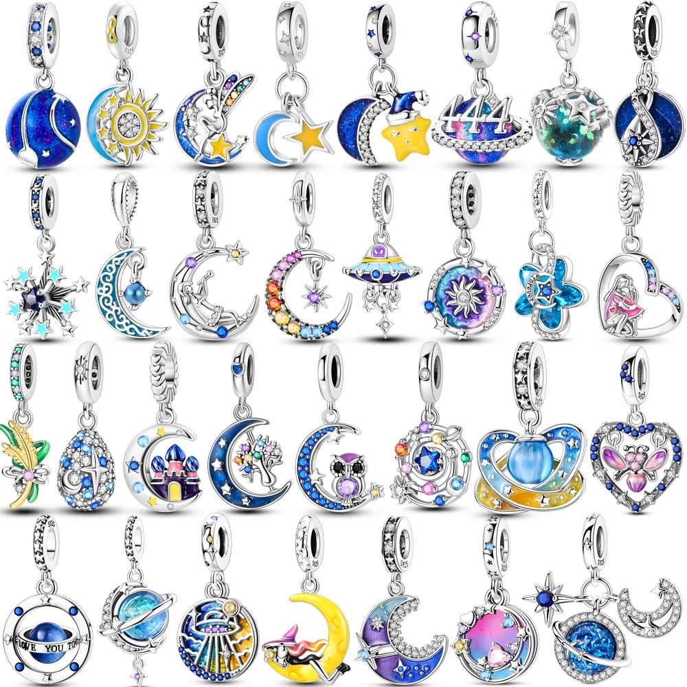 Подвески из стерлингового серебра 925 пробы, луна, звезда, ночное небо, галактика, небесные висячие бусины, подходят для браслета-цепочки в виде змеи, ожерелье, женские ювелирные изделия своими руками
Подвески из стерлингового серебра 925 пробы, луна, звезда, ночное небо, галактика, небесные висячие бусины, подходят для браслета-цепочки в виде змеи, ожерелье, женские ювелирные изделия своими руками