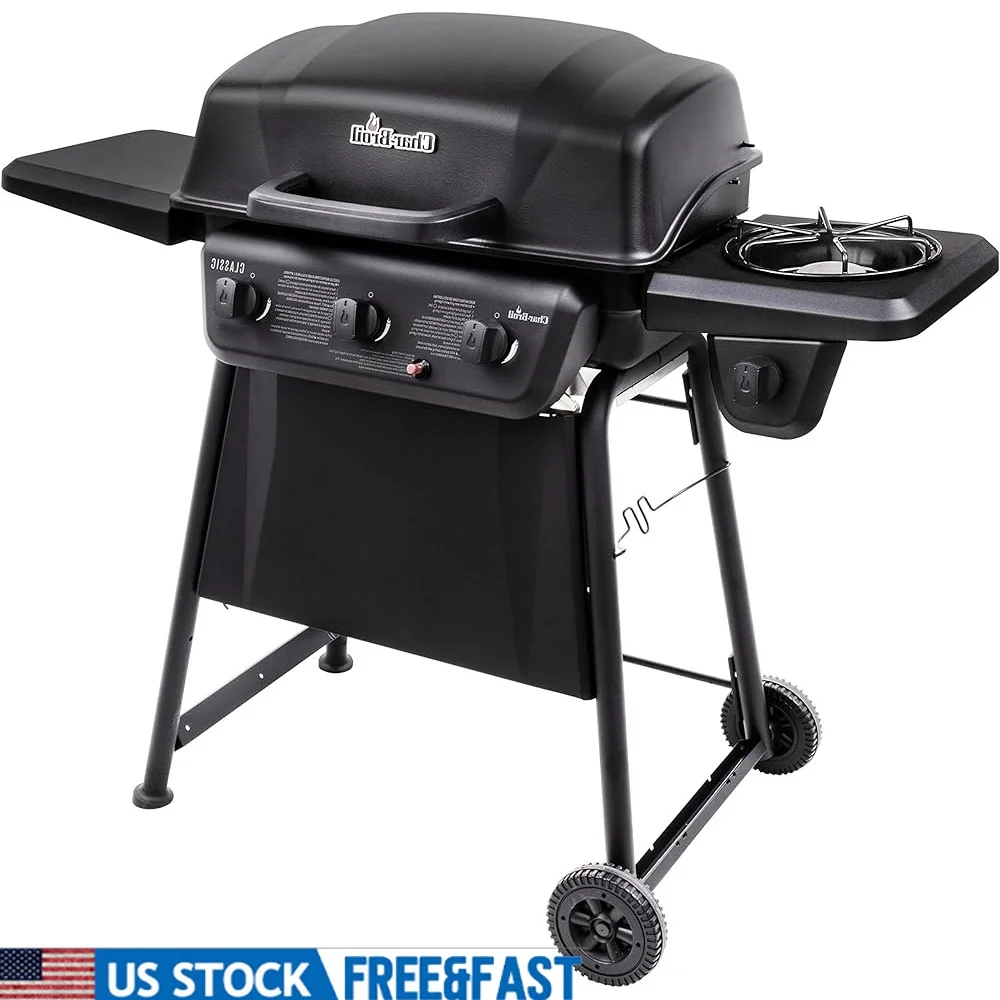 Classic 3-Burner Propane Gas Grill with Side Burner and Warming Rack Ideal BBQ Cooking Includes Gear Trax Accessories
Classic 3-Burner Propane Gas Grill with Side Burner and Warming Rack Ideal BBQ Cooking Includes Gear Trax Accessories