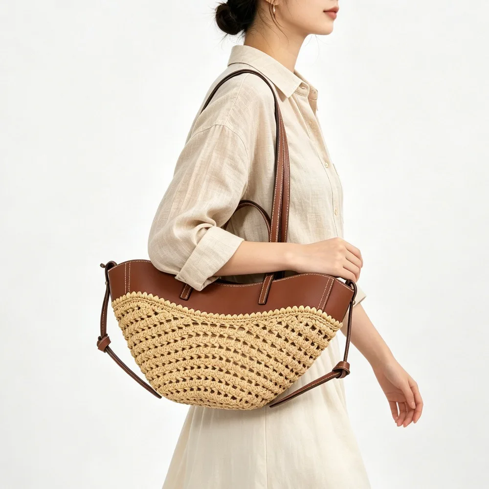 Brand Straw Woven Shoulder Bag Popular Long Short Handle Handbag Large-capacity Tote Bag Armpit Women Dumpling Bags Bucketbag
Brand Straw Woven Shoulder Bag Popular Long Short Handle Handbag Large-capacity Tote Bag Armpit Women Dumpling Bags Bucketbag