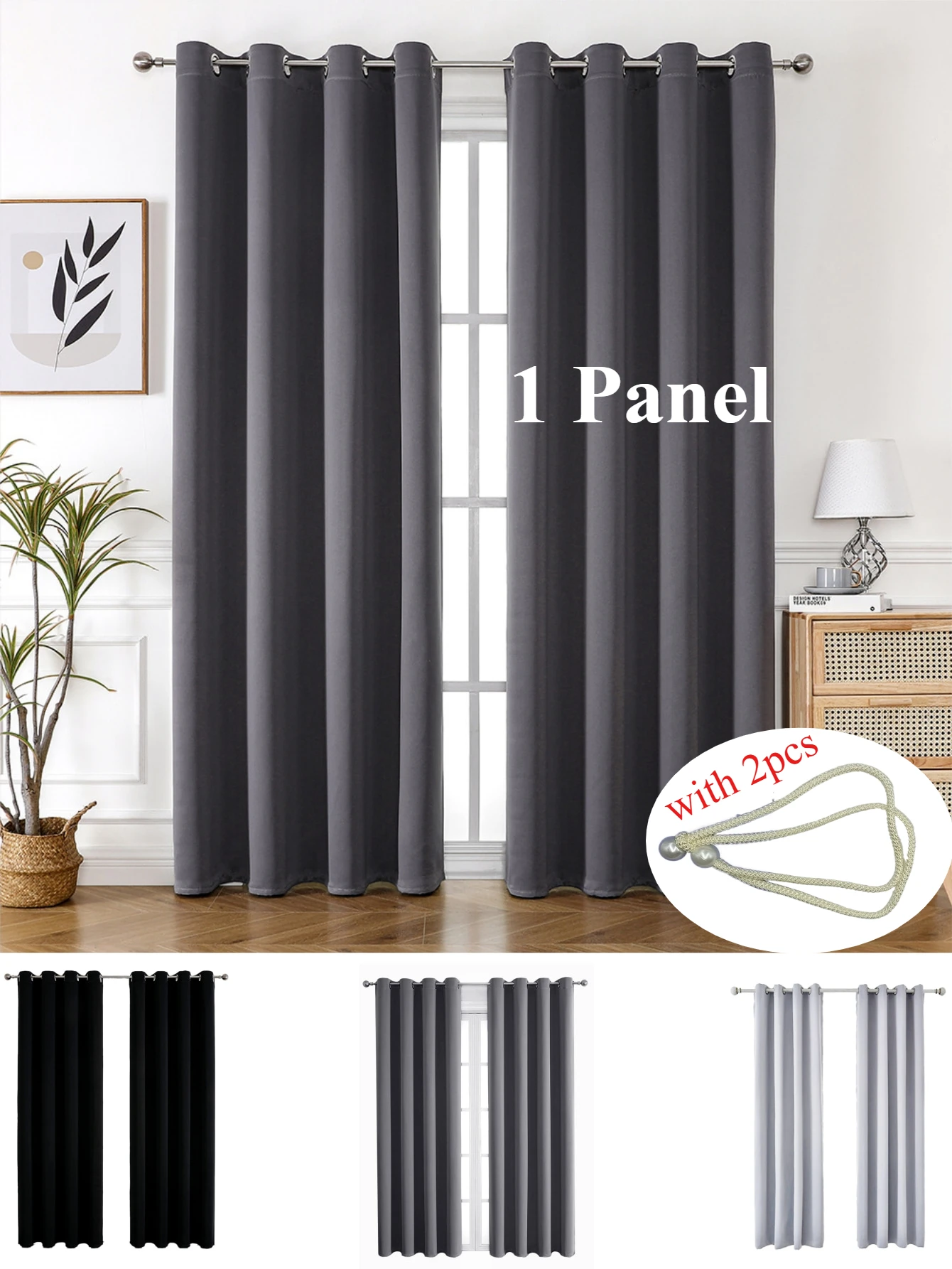 1 Panel Solid Thermal-Insulated Blackout Curtains with 2pcs Curtain Straps For Bedroom And Living Room
1 Panel Solid Thermal-Insulated Blackout Curtains with 2pcs Curtain Straps For Bedroom And Living Room