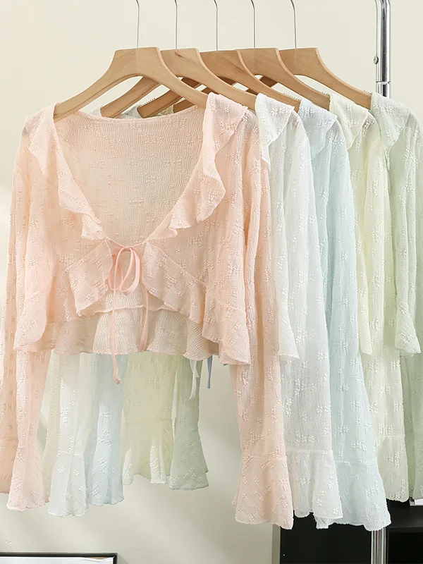 Lace Sun Protection Open Cardigan Women's Summer New Style with Sling Skirt Fairy Atmosphere Small Shawl Thin Outerwear
Lace Sun Protection Open Cardigan Women's Summer New Style with Sling Skirt Fairy Atmosphere Small Shawl Thin Outerwear