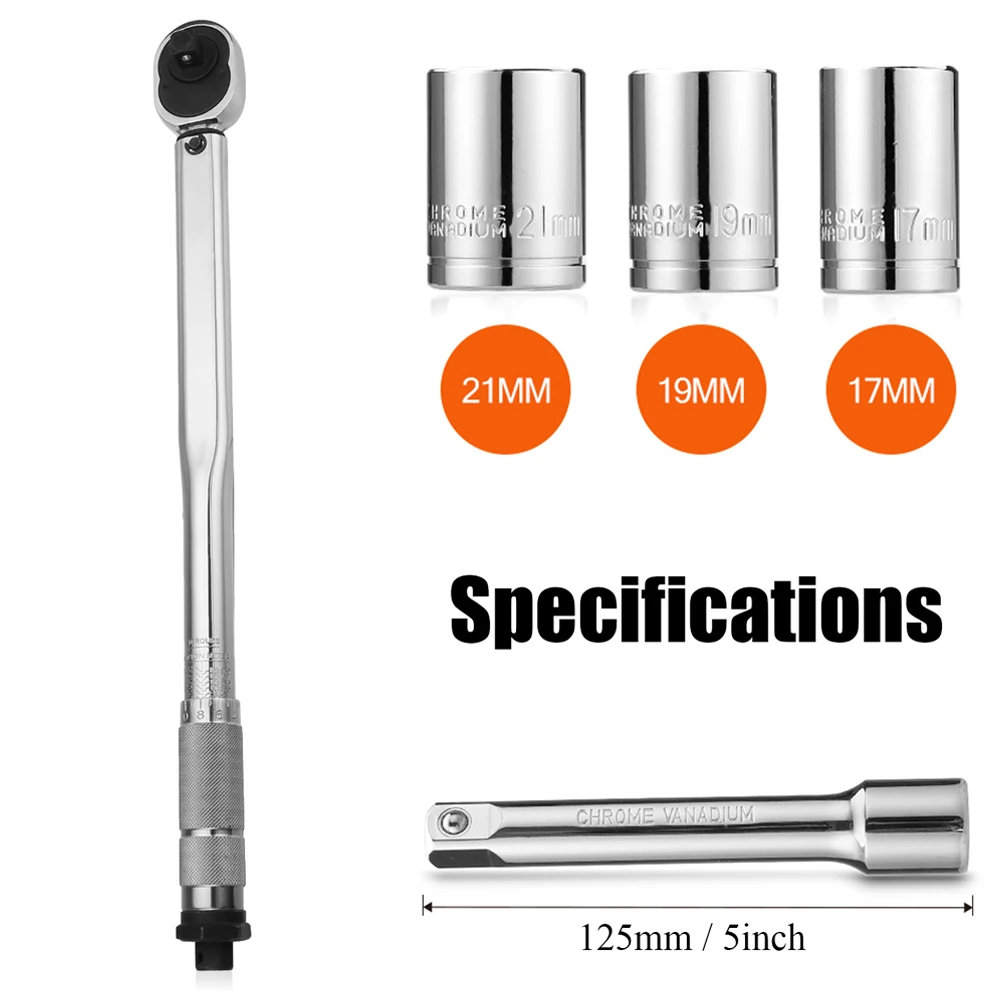 5pcs 1/2" 28-210Nm Adjustable Tire Torque Wrench Set Auto Repair Spanner Hand Tool Kit
5pcs 1/2" 28-210Nm Adjustable Tire Torque Wrench Set Auto Repair Spanner Hand Tool Kit