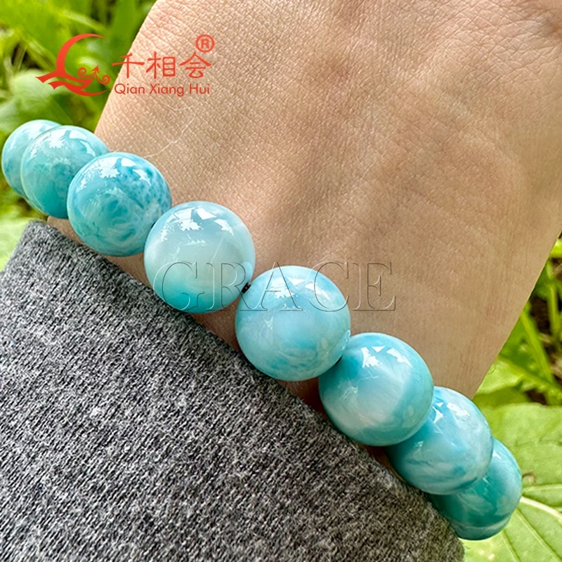 10mm ball shape white blue color Natural Larimar bracelet Women Mens Gifts gemstone fine jewelry
10mm ball shape white blue color Natural Larimar bracelet Women Mens Gifts gemstone fine jewelry