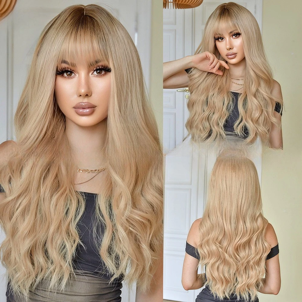 Fashion white gold wig dyeing gradual change blond long curly hair chemical fiber high temperature silk wig cover
Fashion white gold wig dyeing gradual change blond long curly hair chemical fiber high temperature silk wig cover