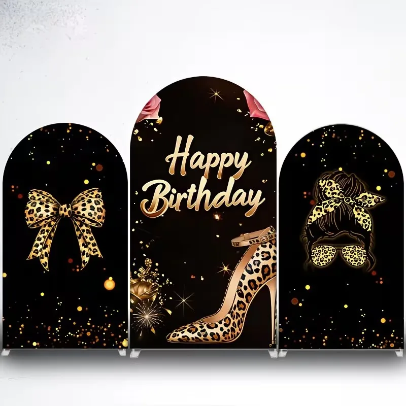 Mehofond Custom 2-Sided Black Golden Leopard Print High Heels Birthday Party Baby Shower Cover Arch Background Decor Backdrop
Mehofond Custom 2-Sided Black Golden Leopard Print High Heels Birthday Party Baby Shower Cover Arch Background Decor Backdrop