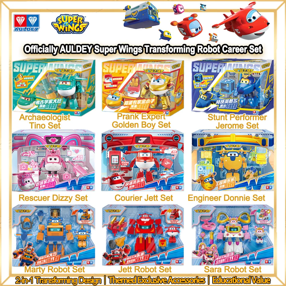 Super Wings Robo Car Toys AULDEY 2-in-1 Airplane Transform Action Figure Jett Marty Donnie Dizzy Vehicle Mecha Set Birthday Gift
Super Wings Robo Car Toys AULDEY 2-in-1 Airplane Transform Action Figure Jett Marty Donnie Dizzy Vehicle Mecha Set Birthday Gift