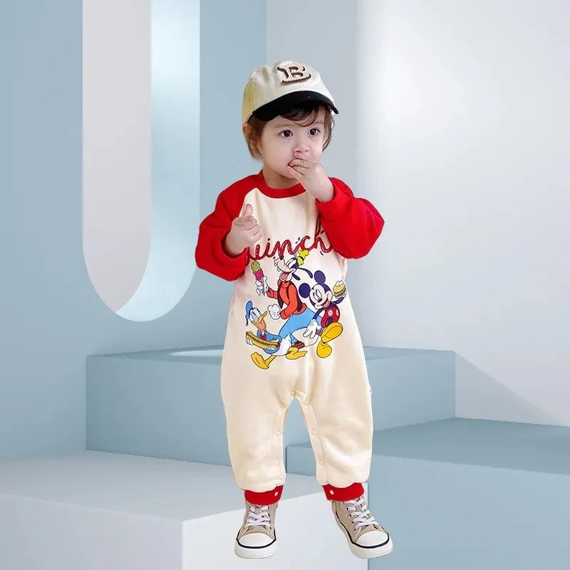 Зимние полосатые комбинезоны Disney для маленьких мальчиков, одежда для младенцев, теплые утолщенные комбинезоны для новорожденных от 0 до 1 года, мягкая одежда
Зимние полосатые комбинезоны Disney для маленьких мальчиков, одежда для младенцев, теплые утолщенные комбинезоны для новорожденных от 0 до 1 года, мягкая одежда