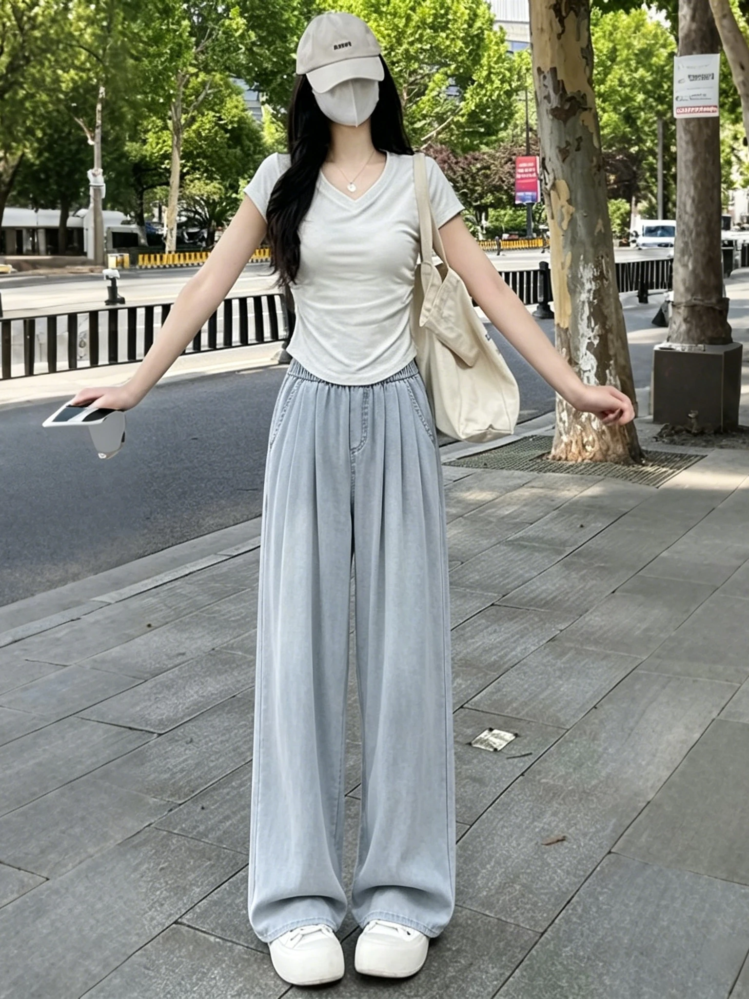 Retro Blue Silk Denim Jeans Women's Summer New Small Size Loose Slimming Drapey Straight Thin Floor-Length Pants
Retro Blue Silk Denim Jeans Women's Summer New Small Size Loose Slimming Drapey Straight Thin Floor-Length Pants