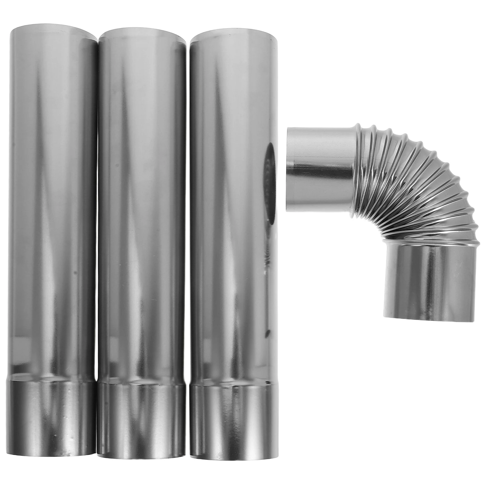 3 pcs Stainless Steel Vent Pipe 90° Elbow Adapter Straight Chimney Flue Tube 300mm Silver Stove Exhaust Durable Easy
3 pcs Stainless Steel Vent Pipe 90° Elbow Adapter Straight Chimney Flue Tube 300mm Silver Stove Exhaust Durable Easy