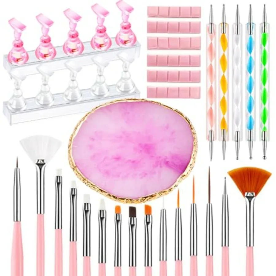 Nail Art Tools 24Pcs Set, 2 sets Nail Stand, Nail Art Brush, Resin Nail Art Palette, 5 Pcs Nail Art Sculpture Pen, Dotting Pen
Nail Art Tools 24Pcs Set, 2 sets Nail Stand, Nail Art Brush, Resin Nail Art Palette, 5 Pcs Nail Art Sculpture Pen, Dotting Pen