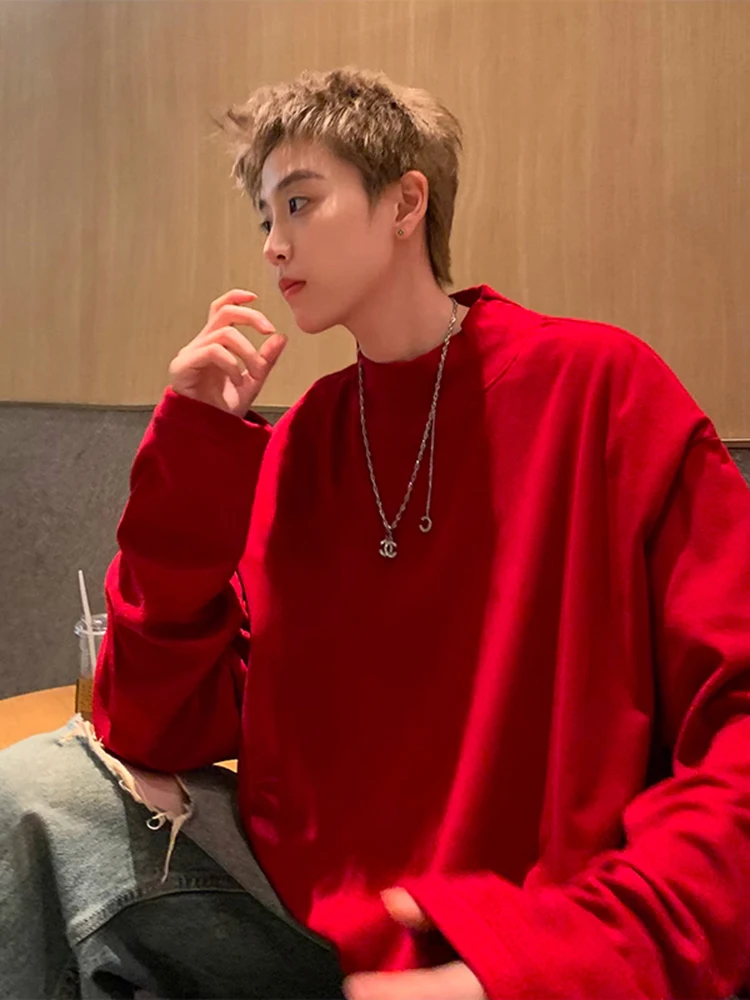 Мужская толстовка с высоким воротником на осень-зиму, модный бренд De Long, плотный красный свитшот, базовая футболка
Мужская толстовка с высоким воротником на осень-зиму, модный бренд De Long, плотный красный свитшот, базовая футболка