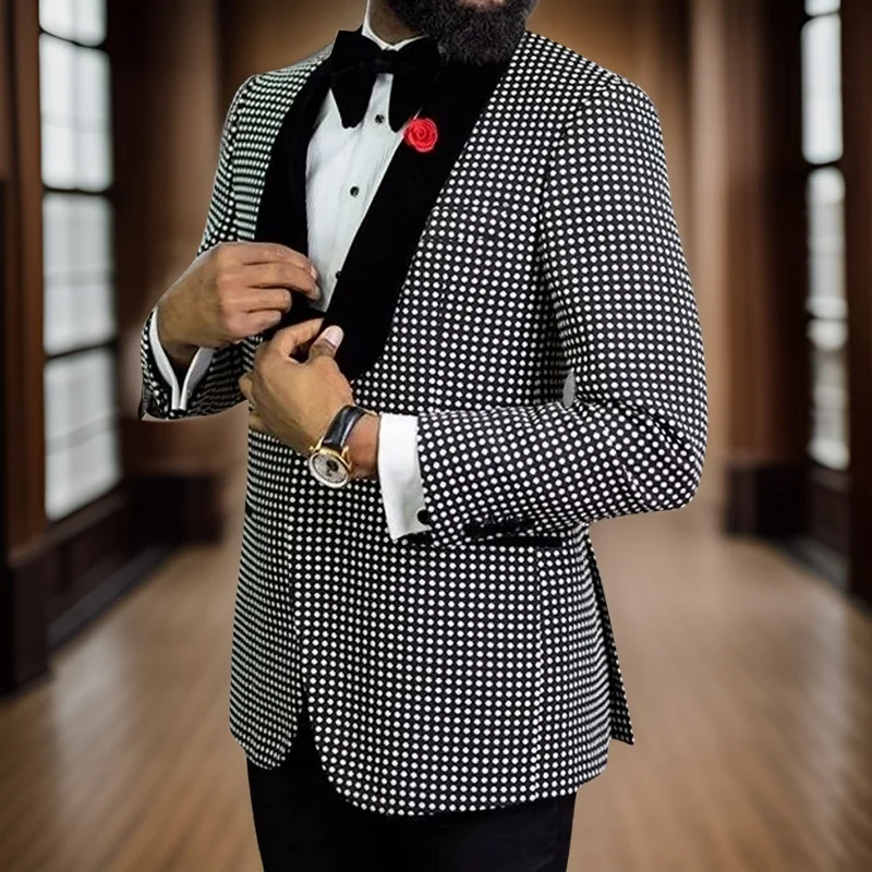 Black Dot Wedding Tuxedo 2024 Groom Suits for Men Prom Party Shawl Lapel Blazer with Pants 2 Pcs Set Best Man Costume Custom
Black Dot Wedding Tuxedo 2024 Groom Suits for Men Prom Party Shawl Lapel Blazer with Pants 2 Pcs Set Best Man Costume Custom