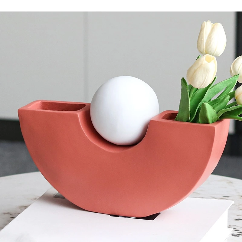 Resin Vase Geometric Semicircle Moon Flowerpot Flower Arrangement Accessories Flower Vase Home Decoration Accessories
Resin Vase Geometric Semicircle Moon Flowerpot Flower Arrangement Accessories Flower Vase Home Decoration Accessories