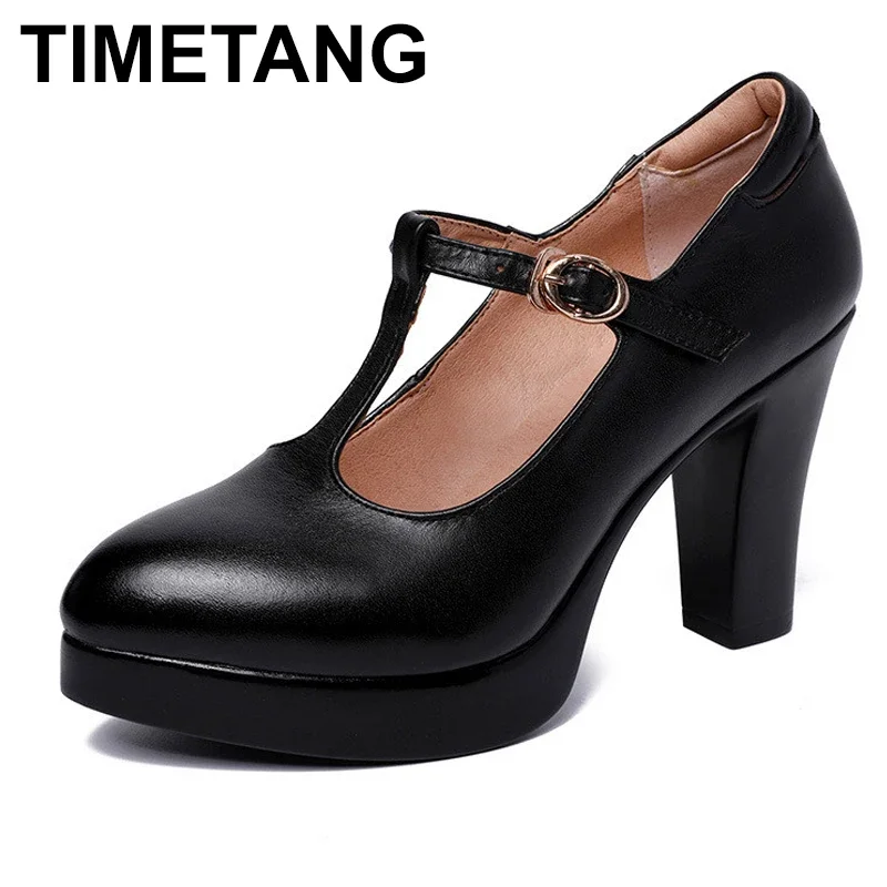 TIMETANGBig Size 35-43 Block Heels Shoes T Strap Women Pumps Spring Fall Split Leather Office Shoes Woman Platform Heels
TIMETANGBig Size 35-43 Block Heels Shoes T Strap Women Pumps Spring Fall Split Leather Office Shoes Woman Platform Heels