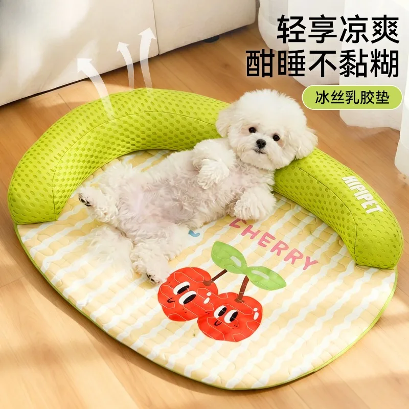 Kennel spring and summer L-shaped pillow cool quilting line four seasons dog bed pet pad cat nest
Kennel spring and summer L-shaped pillow cool quilting line four seasons dog bed pet pad cat nest