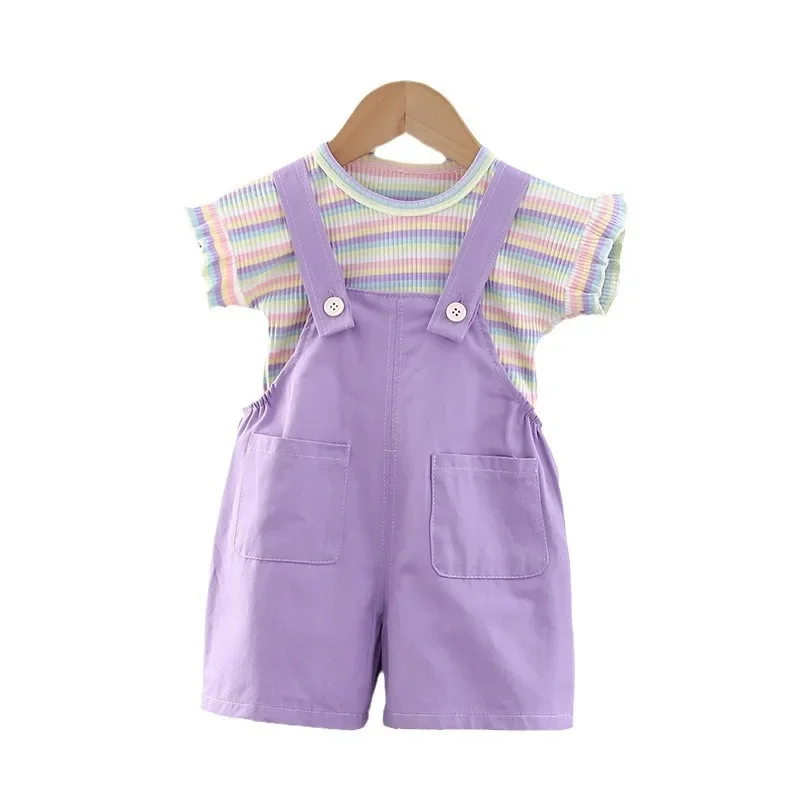 New Summer Baby Girls Clothes Suit Children Short Sleeved T-Shirt Overalls 2Pcs/Sets Infant Casual Striped Costume Kids Clothing
New Summer Baby Girls Clothes Suit Children Short Sleeved T-Shirt Overalls 2Pcs/Sets Infant Casual Striped Costume Kids Clothing