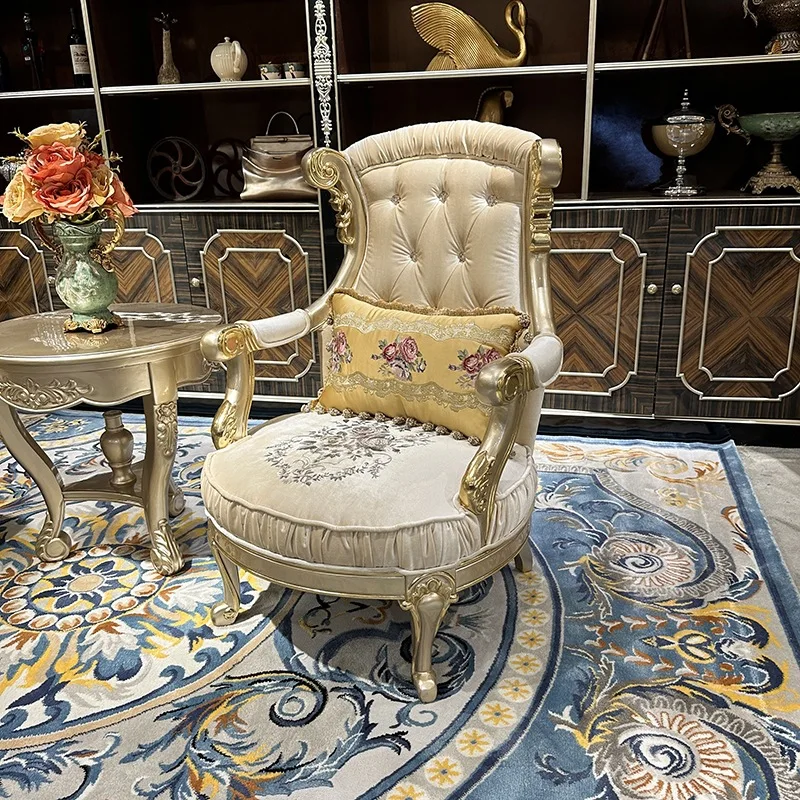 French lounge chair, European carved sofa chair, living room stylish , leather princess , high-back
French lounge chair, European carved sofa chair, living room stylish , leather princess , high-back