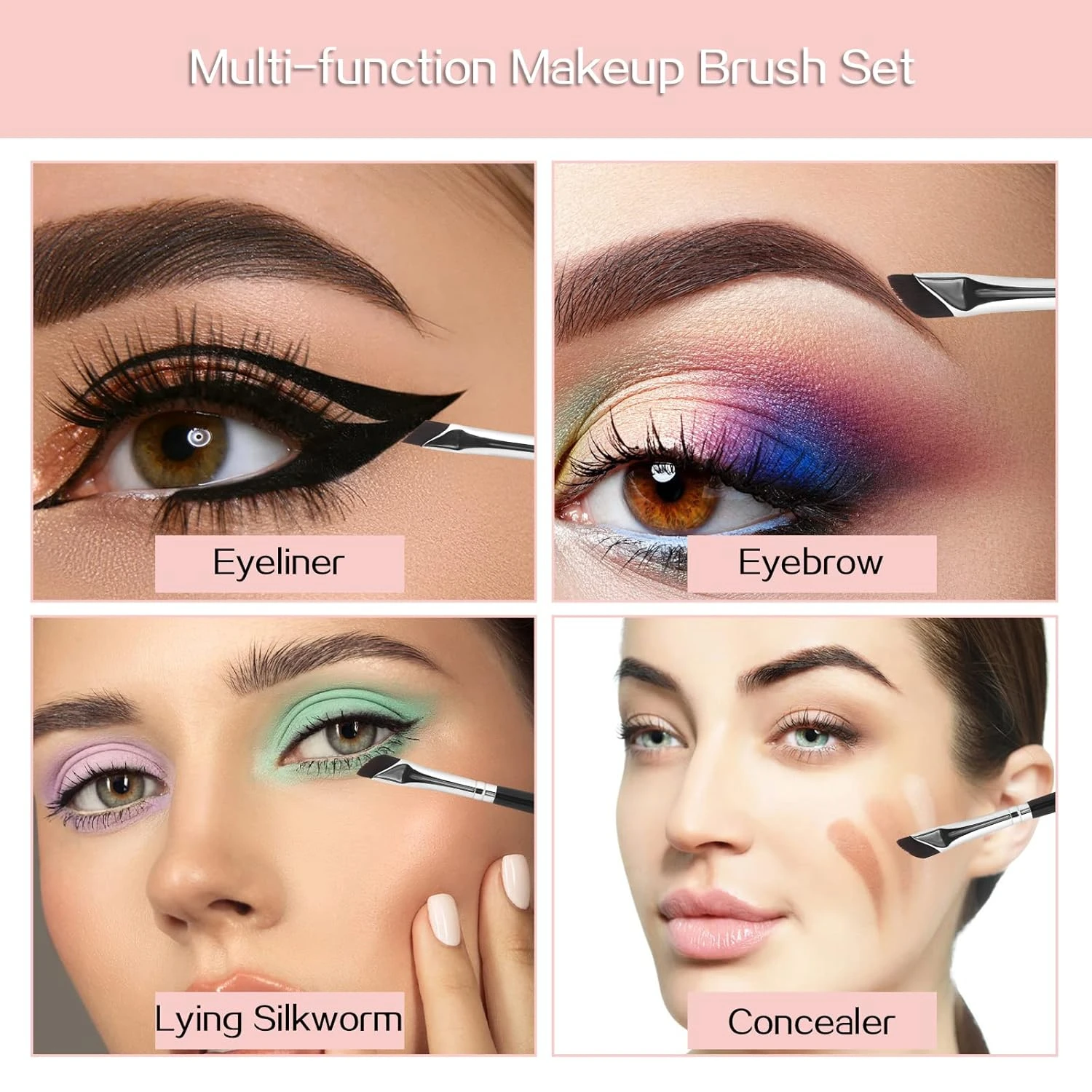 Ultra Thin Professional Slanted Angled Eye Liner Brushes Set - 6 Piece Precision Brush Kit for Precise Eyebrow Makeup Tools with
Ultra Thin Professional Slanted Angled Eye Liner Brushes Set - 6 Piece Precision Brush Kit for Precise Eyebrow Makeup Tools with