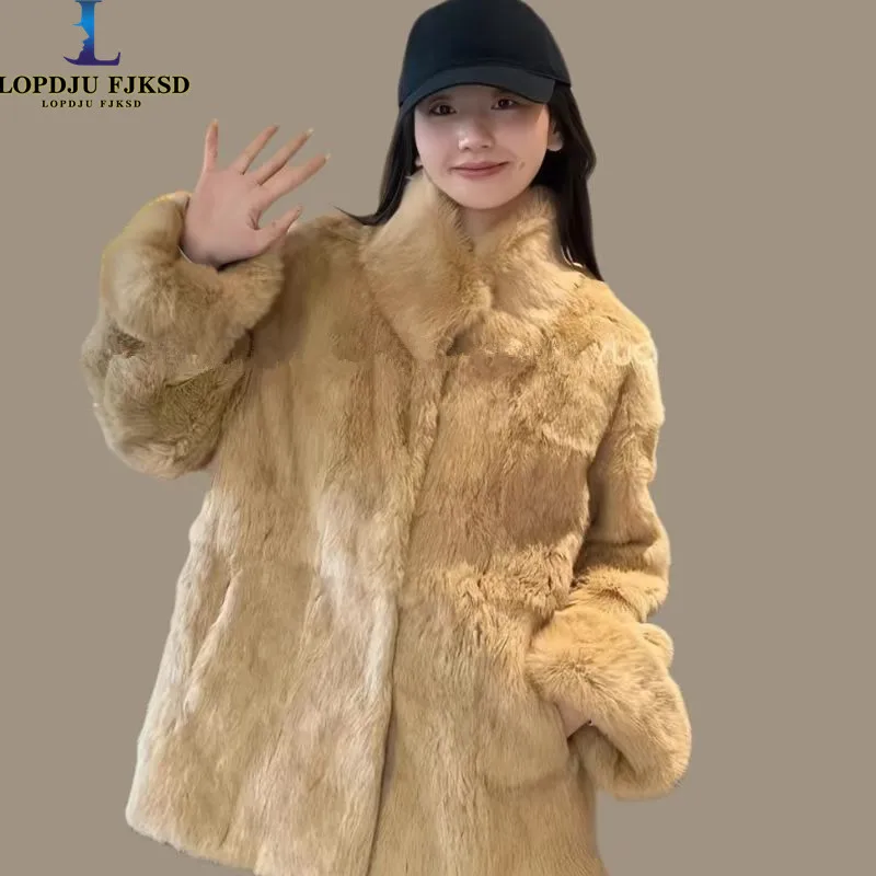 Real Rex Rabbit Fur Coat Women Autumn Winter Short Jacket Thick Warm New Fashion Single Breasted Elegant Female Warm Outerwear
Real Rex Rabbit Fur Coat Women Autumn Winter Short Jacket Thick Warm New Fashion Single Breasted Elegant Female Warm Outerwear