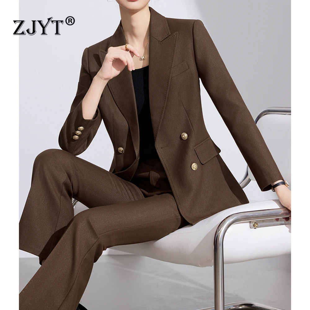ZJYT Elegant Business Chic Office Blazer Pants Set for Woman 2 Pieces Matching Sets Autumn 2025 Commuter Jacket Trousers Suit
ZJYT Elegant Business Chic Office Blazer Pants Set for Woman 2 Pieces Matching Sets Autumn 2025 Commuter Jacket Trousers Suit