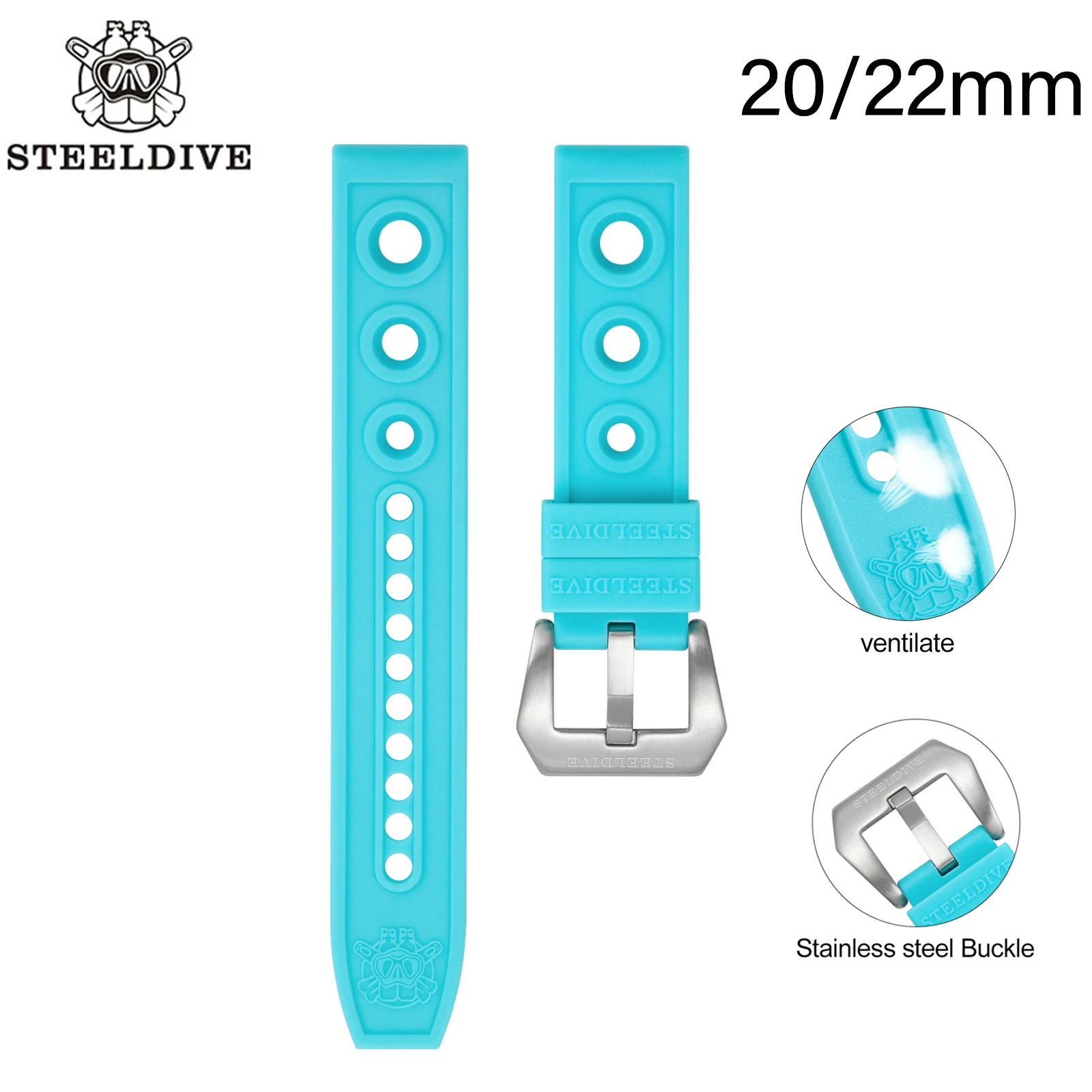 STEELDIVE Rubber Watch Strap 20/22mm Replacement Watch bands Automatic Mechanical Watch Bracelets Dive Watches Blue Rubber Strap
STEELDIVE Rubber Watch Strap 20/22mm Replacement Watch bands Automatic Mechanical Watch Bracelets Dive Watches Blue Rubber Strap