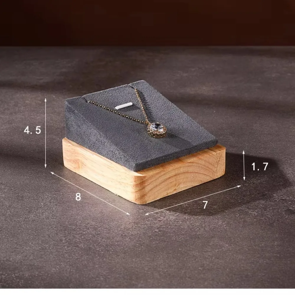 New Wooden Necklace Display Stand PU Velvet Slope Display Rack Jewelry Holder Women
New Wooden Necklace Display Stand PU Velvet Slope Display Rack Jewelry Holder Women