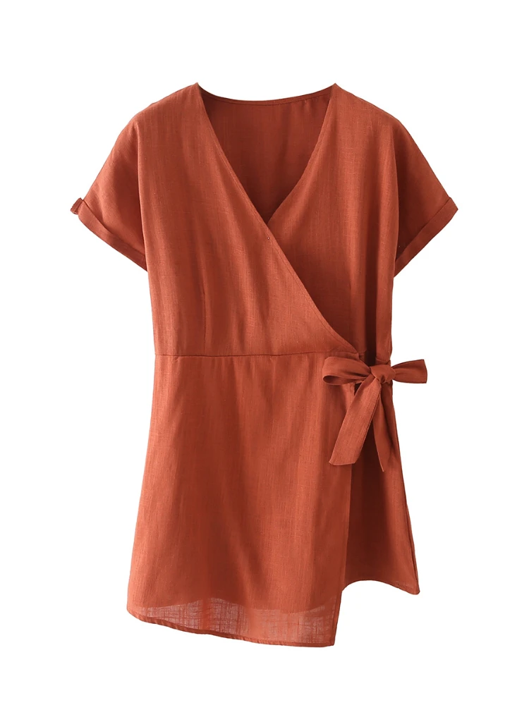 XEASY Vintage Women Solid Cotton Linen Lace Up Rompers 2022 New Summer Female Casual Ladies V Neck Short Sleeve Playsuits Chic
XEASY Vintage Women Solid Cotton Linen Lace Up Rompers 2022 New Summer Female Casual Ladies V Neck Short Sleeve Playsuits Chic