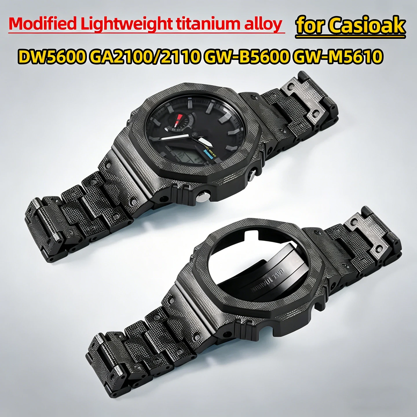 Lightweight Titanium Alloy Case&Strap Mod Kit For Casioak DW5600 GW-B5600 GW-M5610 GA2100 GA2110 GA-B2100 Series Modified money
Lightweight Titanium Alloy Case&Strap Mod Kit For Casioak DW5600 GW-B5600 GW-M5610 GA2100 GA2110 GA-B2100 Series Modified money