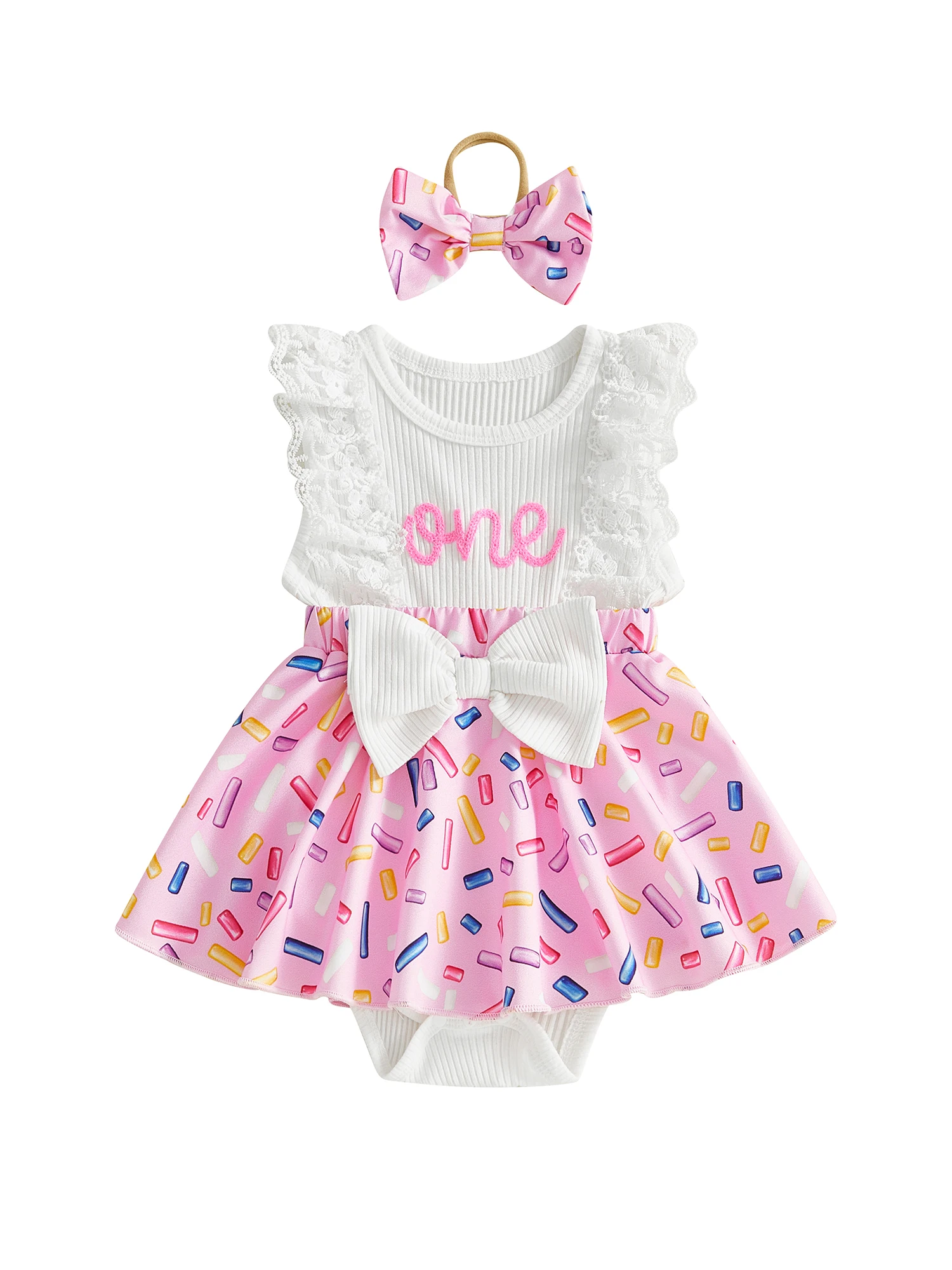 Наряд на день рождения для маленьких девочек: комбинезон-платье без рукавов с круглым вырезом, рюшами и принтом Cake Smash, а также комплект с повязкой на голову с бантом
Наряд на день рождения для маленьких девочек: комбинезон-платье без рукавов с круглым вырезом, рюшами и принтом Cake Smash, а также комплект с повязкой на голову с бантом