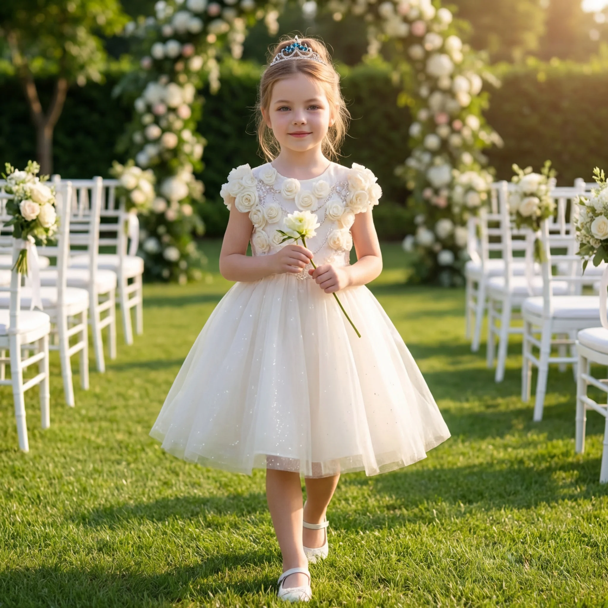2026 Champagne Flower Girls Wedding Dress 3D Rose Appliques Kids Tulle Tutu Gown Elegant Party Princess Dress Piano Vestidos
2026 Champagne Flower Girls Wedding Dress 3D Rose Appliques Kids Tulle Tutu Gown Elegant Party Princess Dress Piano Vestidos