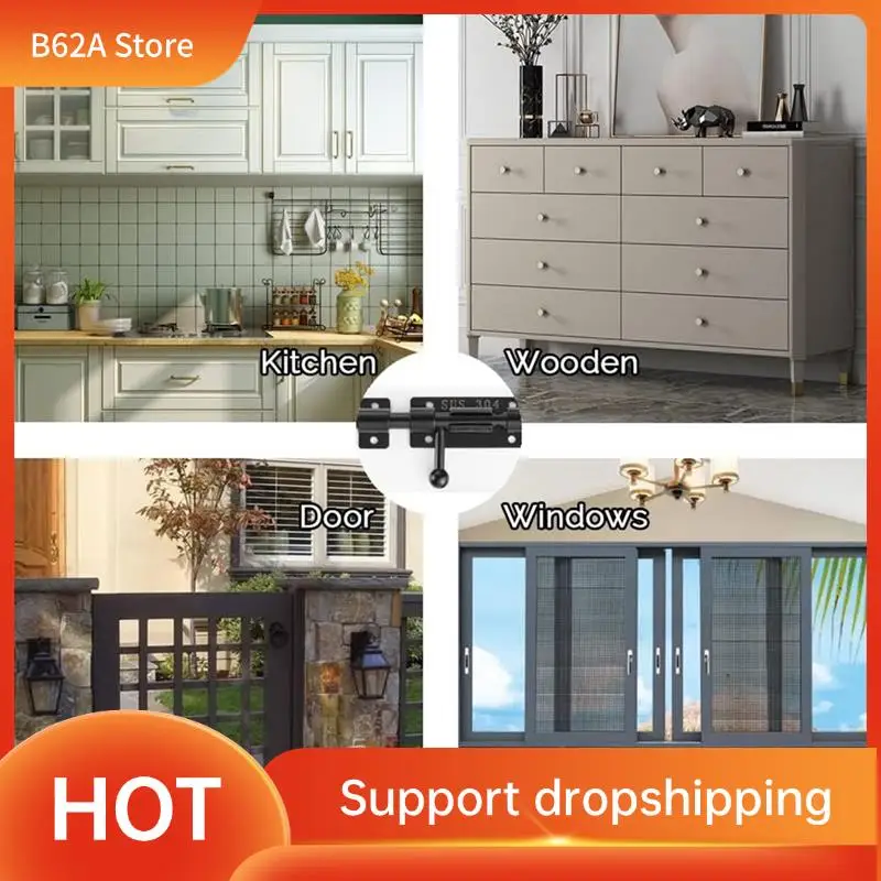 B62A Barrels Bolt Door Latch With Padlock Hole, 304 Stainless Steel Slide Door Lock, 4 Inch Matte Black, 2 Pack
B62A Barrels Bolt Door Latch With Padlock Hole, 304 Stainless Steel Slide Door Lock, 4 Inch Matte Black, 2 Pack