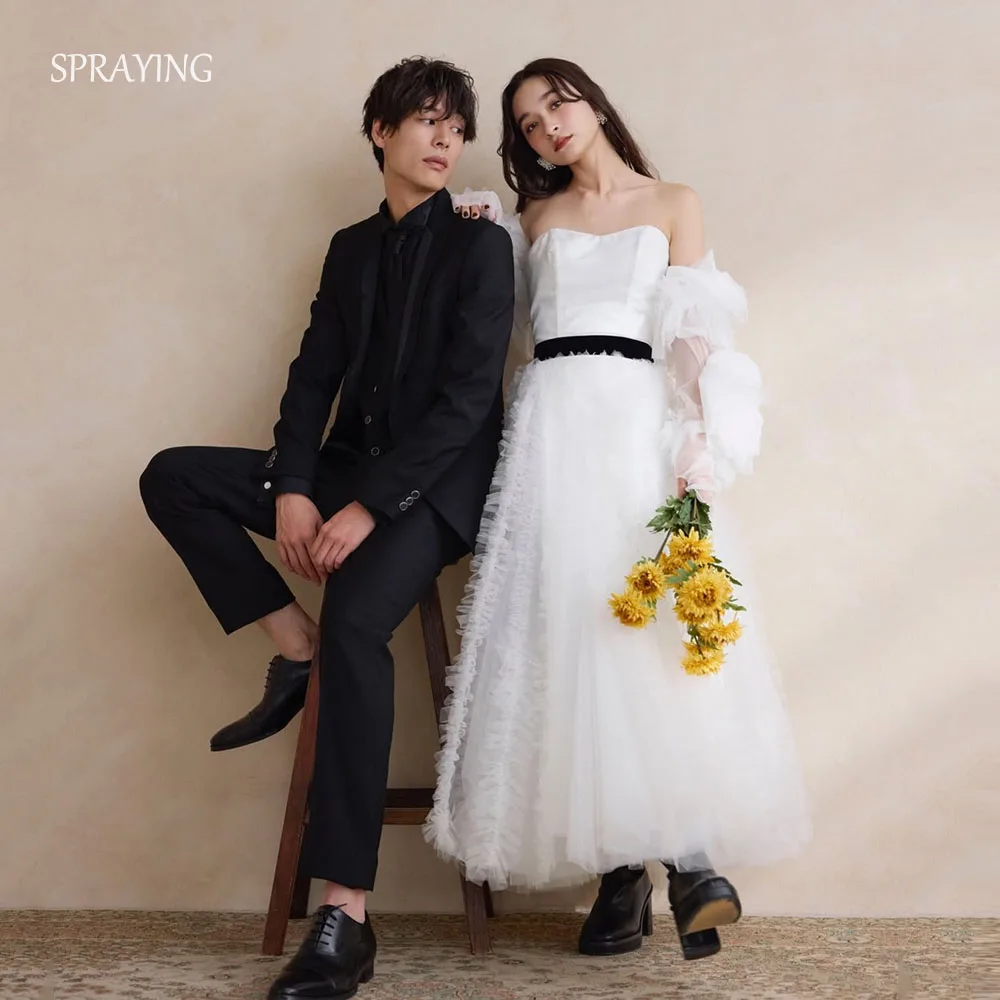 SPRAYING Ivory Tulle Wedding Dress Japan Photo Shoot Sweetheart A line Long Bridal Gowns Corset Customized ウエディングドレス
SPRAYING Ivory Tulle Wedding Dress Japan Photo Shoot Sweetheart A line Long Bridal Gowns Corset Customized ウエディングドレス
