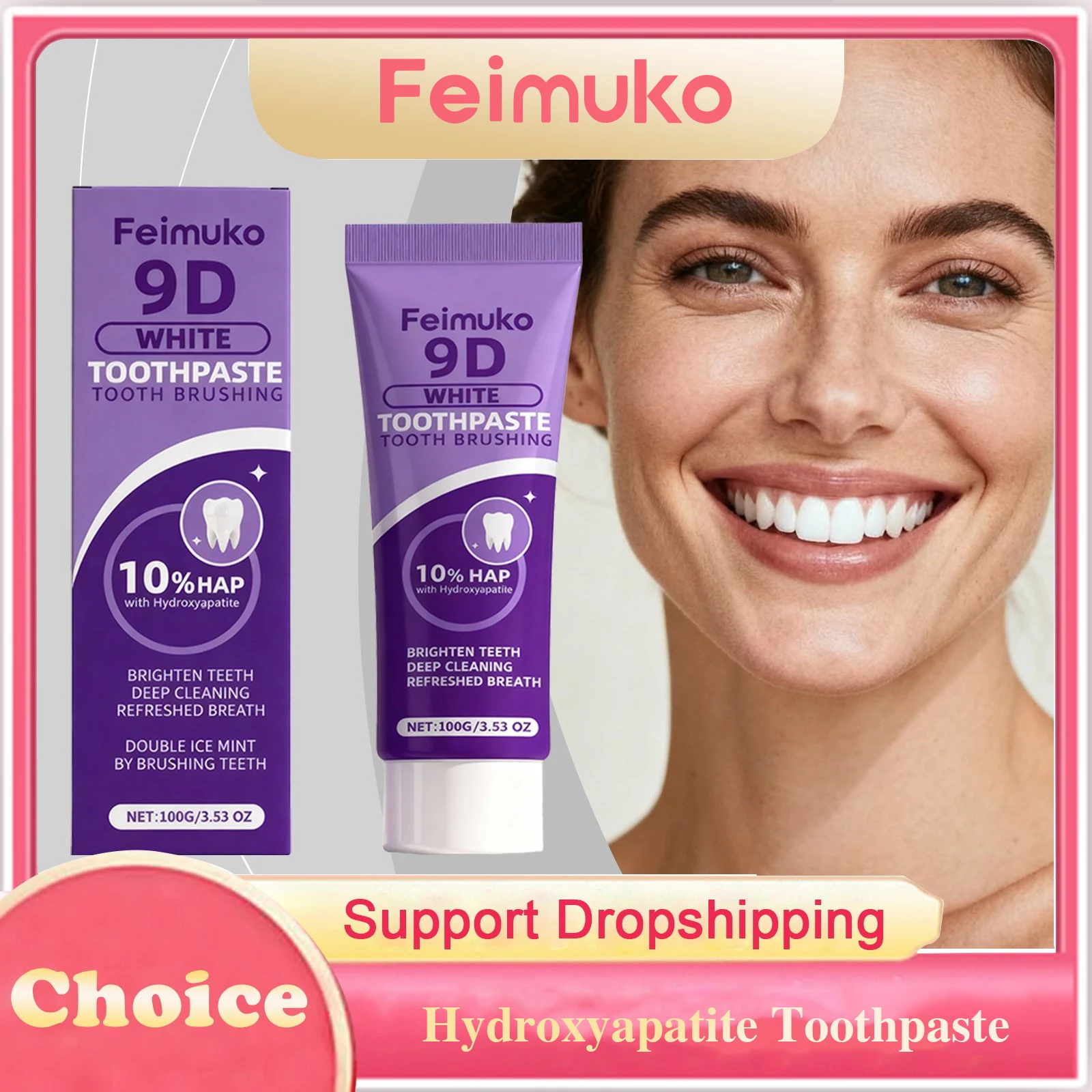 9D отбеливающая зубная паста 10% гидроксипатит, глубокое очищение, удаление пятен налета, свежее дыхание, гигиена полости рта, осветляющая зубная паста
9D отбеливающая зубная паста 10% гидроксипатит, глубокое очищение, удаление пятен налета, свежее дыхание, гигиена полости рта, осветляющая зубная паста