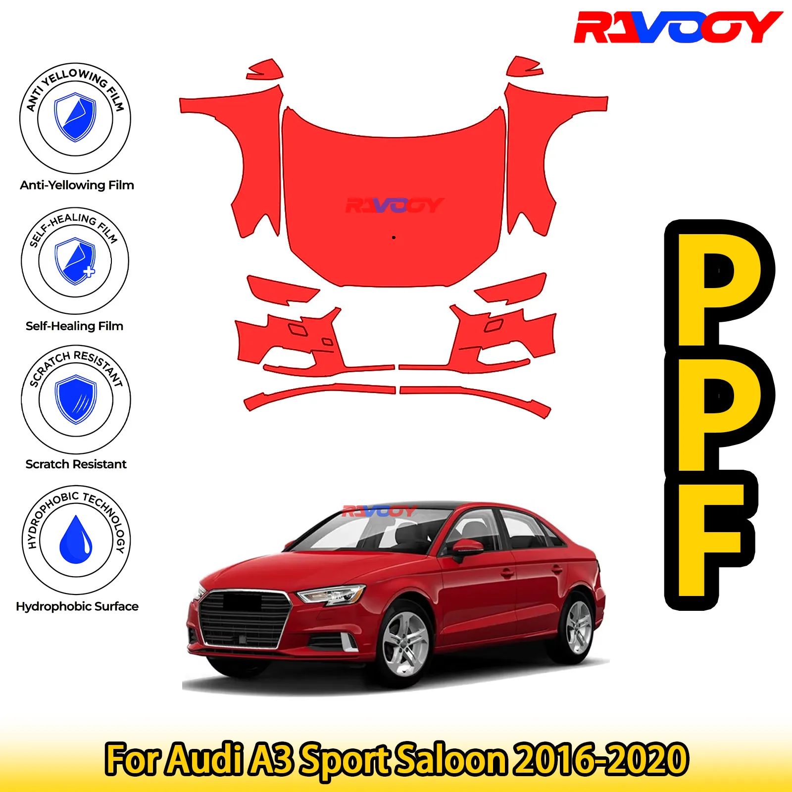Для Audi A3 Sport Saloon 2016-2020 глянцевая матовая черная предварительно вырезанная передняя защитная пленка PPF комплект
Для Audi A3 Sport Saloon 2016-2020 глянцевая матовая черная предварительно вырезанная передняя защитная пленка PPF комплект