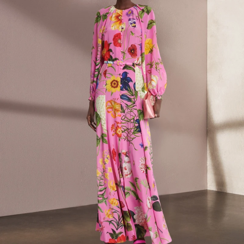 Vacation Bohemian Pink Flower Printed Long Dresses for Women 2022 Spring Elegant Vintage Long Sleeve Chiffon Dress Boho Vestidos
Vacation Bohemian Pink Flower Printed Long Dresses for Women 2022 Spring Elegant Vintage Long Sleeve Chiffon Dress Boho Vestidos
