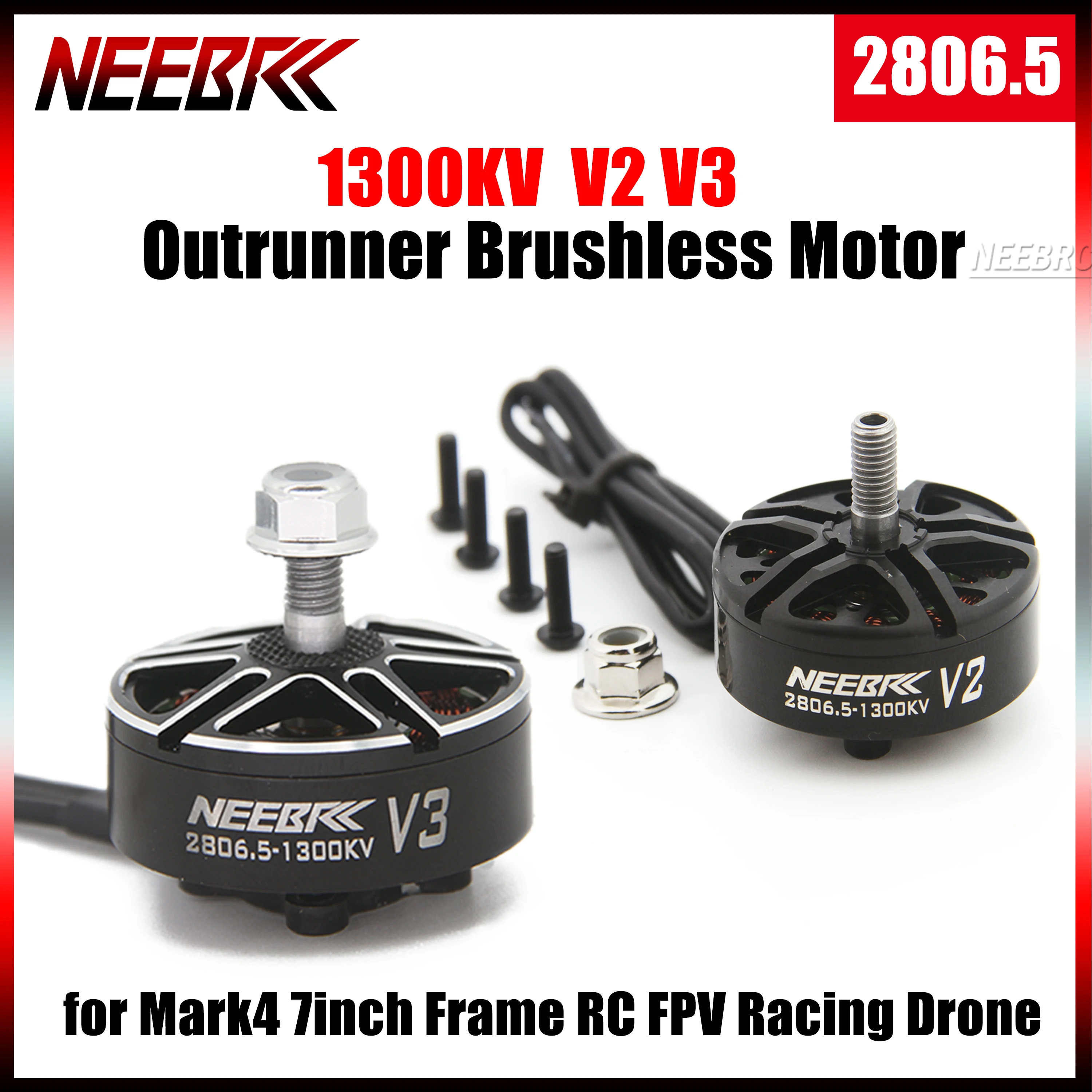 1/4PCS NEEBRC 2806.5 1300KV Outrunner Brushless V2 V3 Motor 3-6S for RC FPV Racing Drone Quadcopter Plane Mark4 7inch Frame Part
1/4PCS NEEBRC 2806.5 1300KV Outrunner Brushless V2 V3 Motor 3-6S for RC FPV Racing Drone Quadcopter Plane Mark4 7inch Frame Part