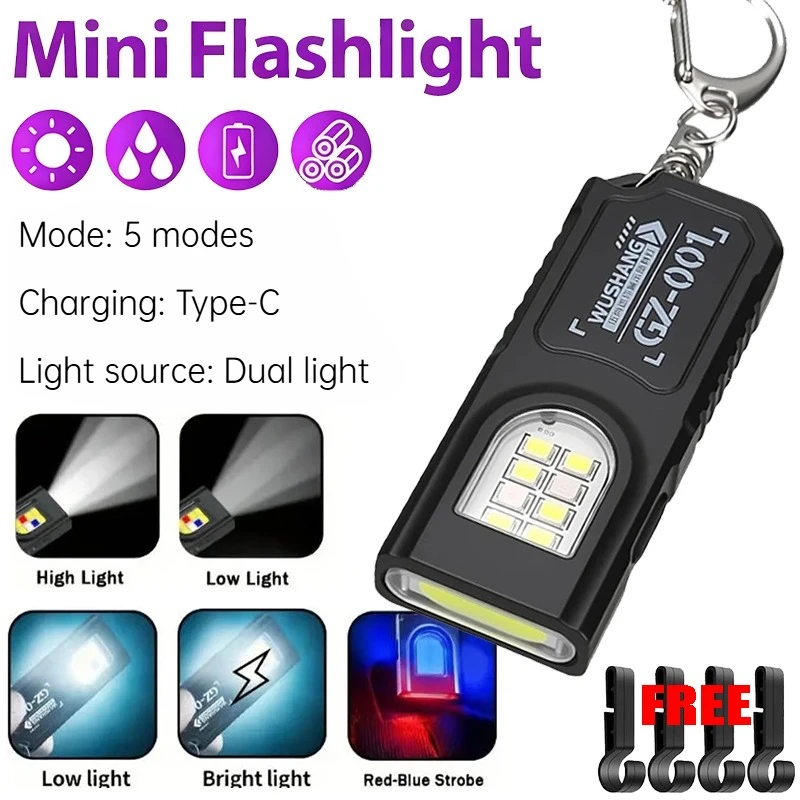 Mini Keychain Flashlight with Magnet Rechargeable Multifunction Torch Lamp Portable Clip on Flashlight Waterproof Camping Light
Mini Keychain Flashlight with Magnet Rechargeable Multifunction Torch Lamp Portable Clip on Flashlight Waterproof Camping Light