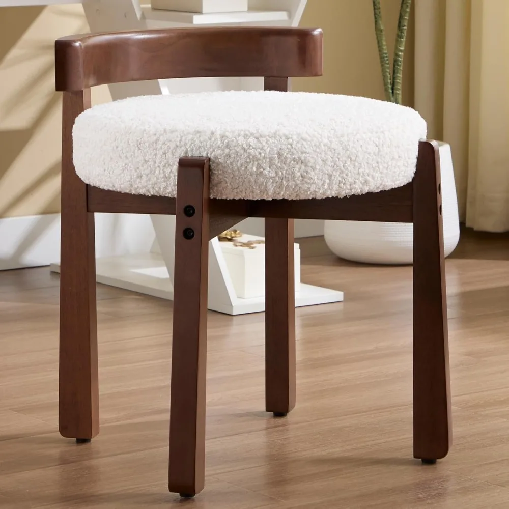 Modern Boucle Vanity Stool, Upholstered Low Back Ottoman with Solid Wood Legs Cute Round Footrest Makeup Stool Dressing
Modern Boucle Vanity Stool, Upholstered Low Back Ottoman with Solid Wood Legs Cute Round Footrest Makeup Stool Dressing
