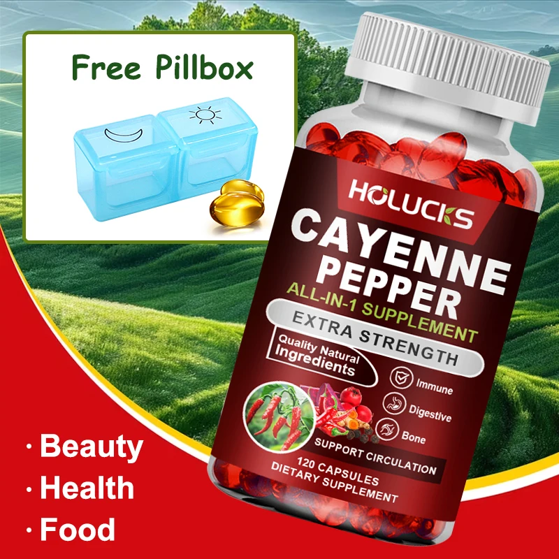 Cayenne Pepper Capsules, Support Blood Circulation, Immune Care, Energy Metabolism Support, Detox, For Adults
Cayenne Pepper Capsules, Support Blood Circulation, Immune Care, Energy Metabolism Support, Detox, For Adults