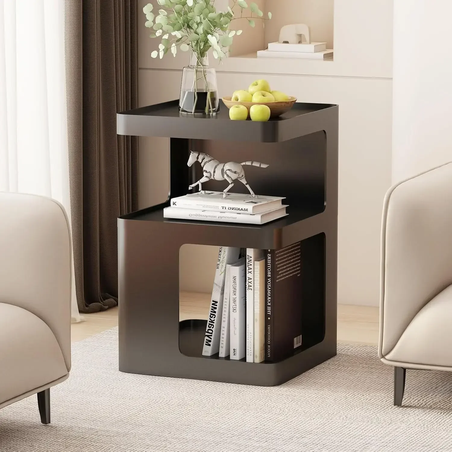Black Modern Side Table, 3-Tier Metal NightStand with Storage, End Table Living Room, Small Night Stand for Bedroom
Black Modern Side Table, 3-Tier Metal NightStand with Storage, End Table Living Room, Small Night Stand for Bedroom