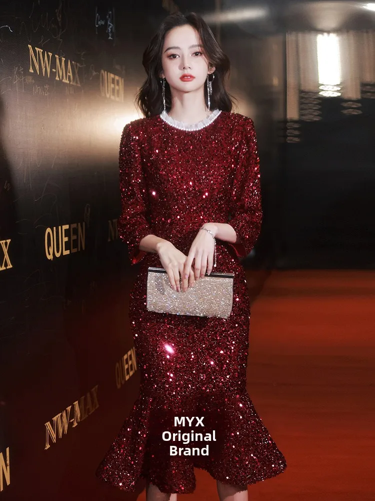 Ele Sequin Bridal Dr Mommy Sle Wedding Dr High Quali Engagement Gown Korean Sle mid Waist Zipper Ba Long Sl...
Ele Sequin Bridal Dr Mommy Sle Wedding Dr High Quali Engagement Gown Korean Sle mid Waist Zipper Ba Long Sl...