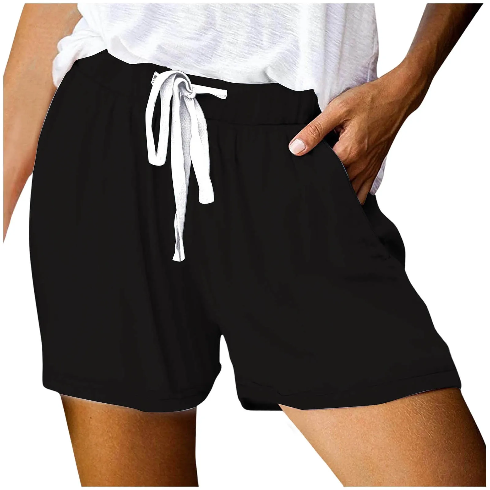 Women Summer Black Loose Casual Shorts 2024 High Waist Drawstring Wide Leg Bottom Pants With Pocket Plus Size Sport Short Pants
Women Summer Black Loose Casual Shorts 2024 High Waist Drawstring Wide Leg Bottom Pants With Pocket Plus Size Sport Short Pants