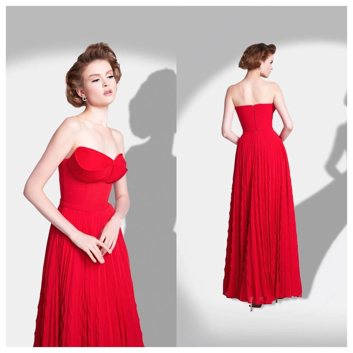 Customized Temperament Red Chiffon Evening Dress Strapless Sleeveless Celebrity Gowns Delicate Vestido De Festa Zip
Customized Temperament Red Chiffon Evening Dress Strapless Sleeveless Celebrity Gowns Delicate Vestido De Festa Zip