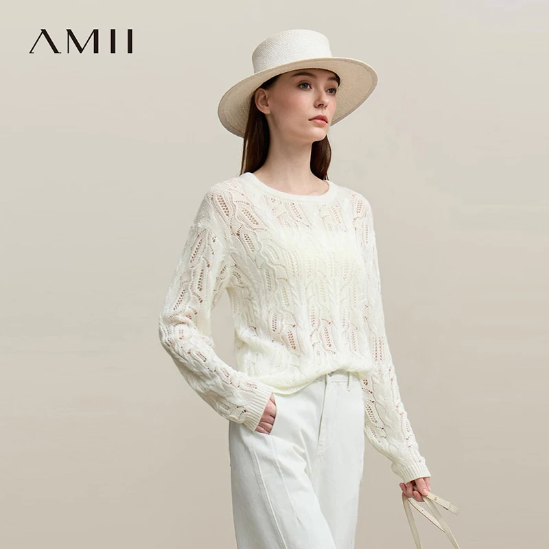 Женский свитер Amii 2026: Новинка весенней коллекции, пуловер с круглым вырезом и ажурными элементами, вязаный свитер с длинными рукавами, однотонный повседневный топ 12641121
Женский свитер Amii 2026: Новинка весенней коллекции, пуловер с круглым вырезом и ажурными элементами, вязаный свитер с длинными рукавами, однотонный повседневный топ 12641121