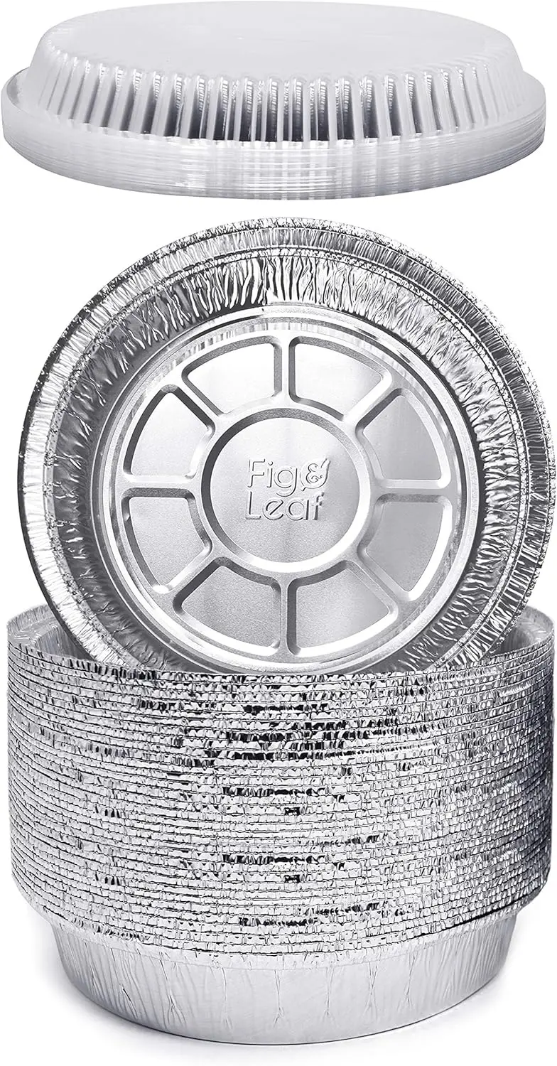45-Pack Premium 9-Inch Round Foil Pans with Dome Lids, Heavy Duty Disposable Aluminum for Baking and Cooking
45-Pack Premium 9-Inch Round Foil Pans with Dome Lids, Heavy Duty Disposable Aluminum for Baking and Cooking
