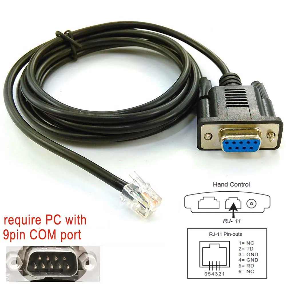 RS-232 to RJ11 6P for PC to Synscan Firmware Loader Hand Controller Version Update Upgrade Cable
RS-232 to RJ11 6P for PC to Synscan Firmware Loader Hand Controller Version Update Upgrade Cable